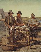 John George Brown Cleaning Fish France oil painting artist